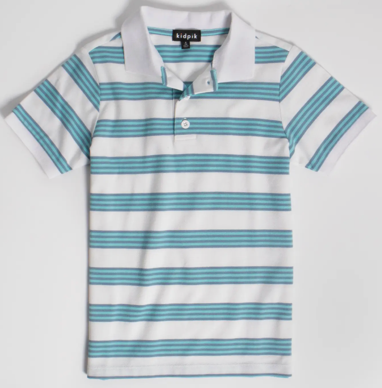 Mini Stripe Pique Polo | Blue Tint / XS (5/6)