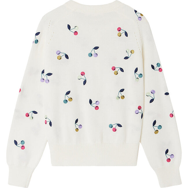 CHERRY PRINT CREWNECK SWEATER