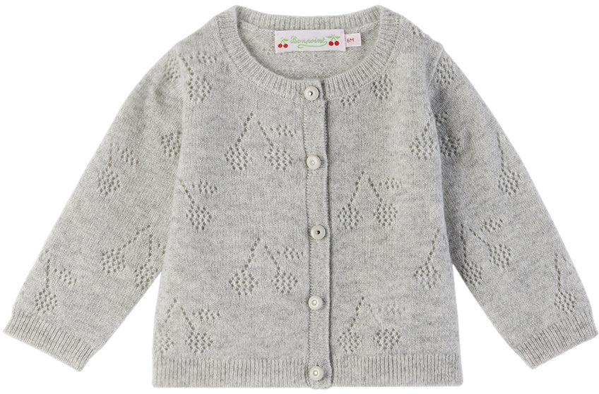 GRAY KNIT BABY CARDIGAN