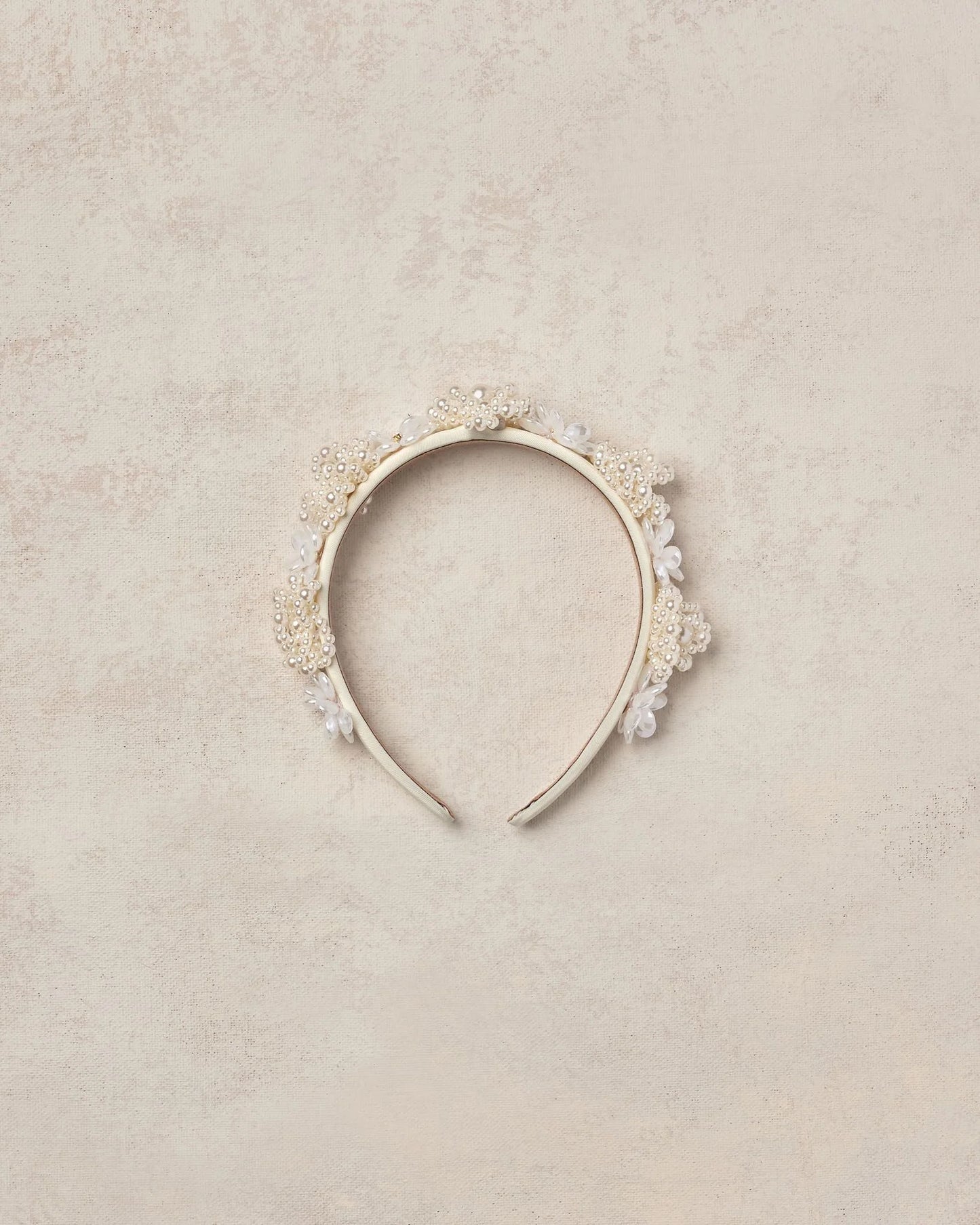 floral pearl headband || ivory pearl