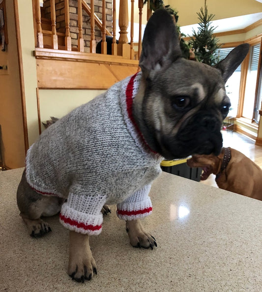 gray knit sweater