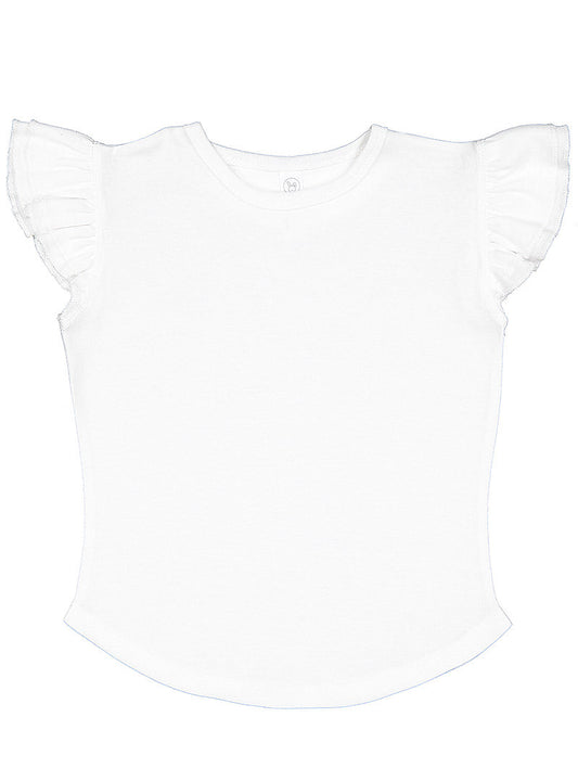 WHITE FLUTTER TEE