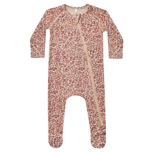 bamboo zip footie || flower field