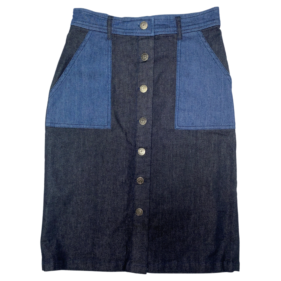 COLORBLOCK DENIM SKIRT