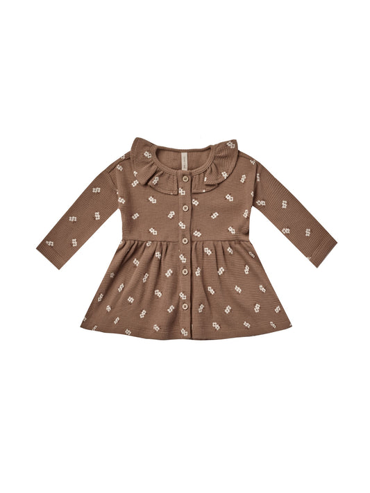 waffle button dress | cocoa floral