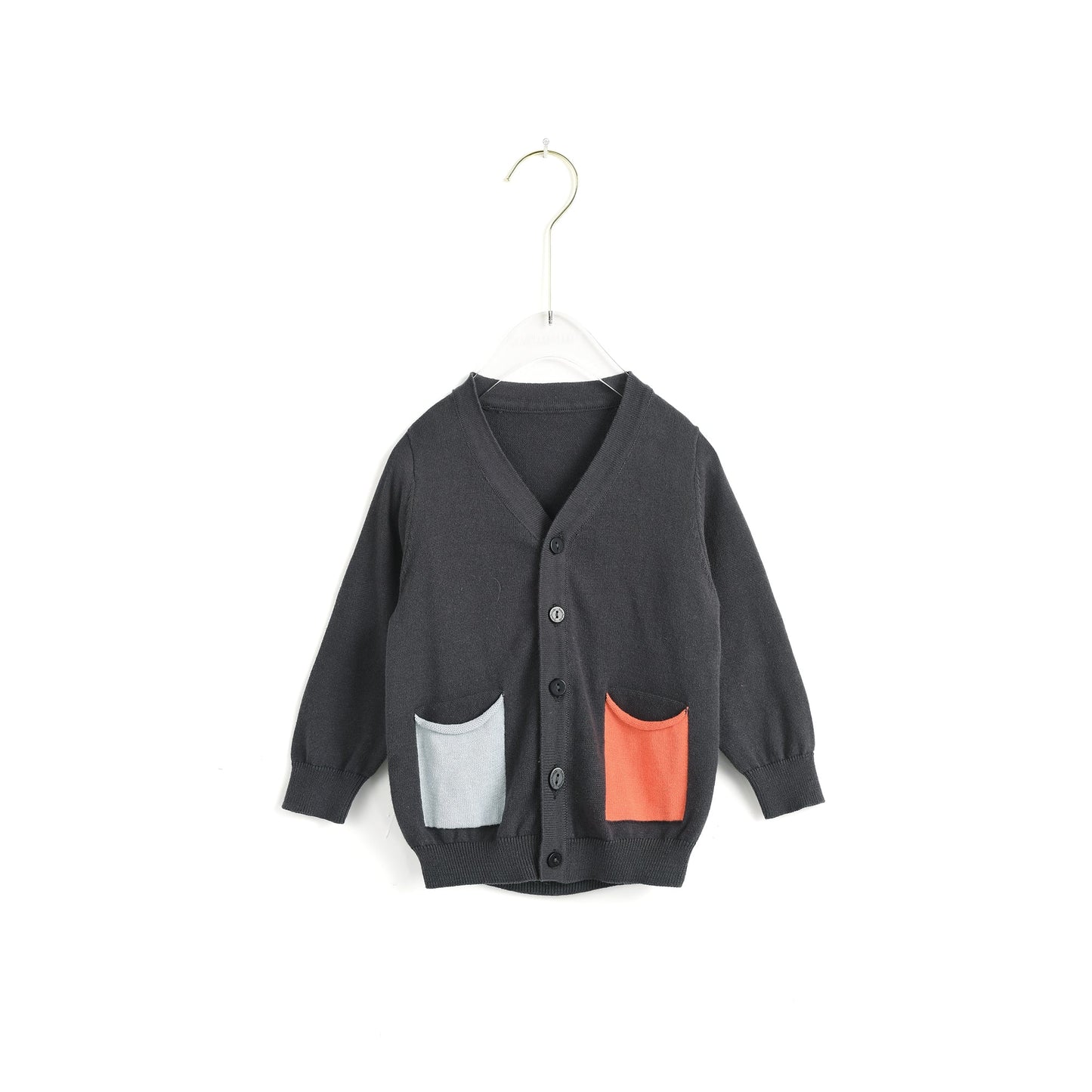 Contrasted Pockets Cardigan
