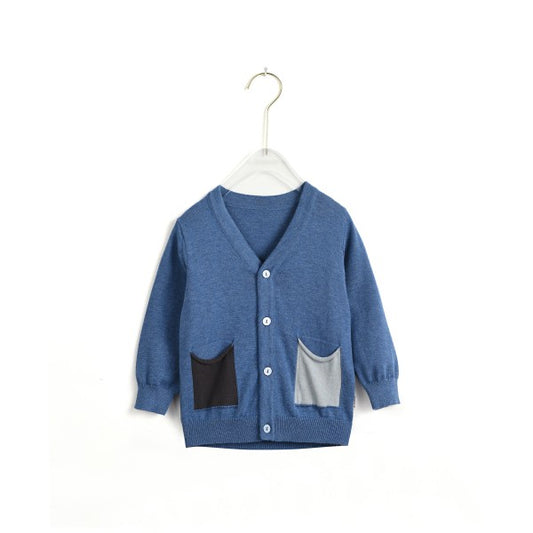 Contrasted Pockets Cardigan
