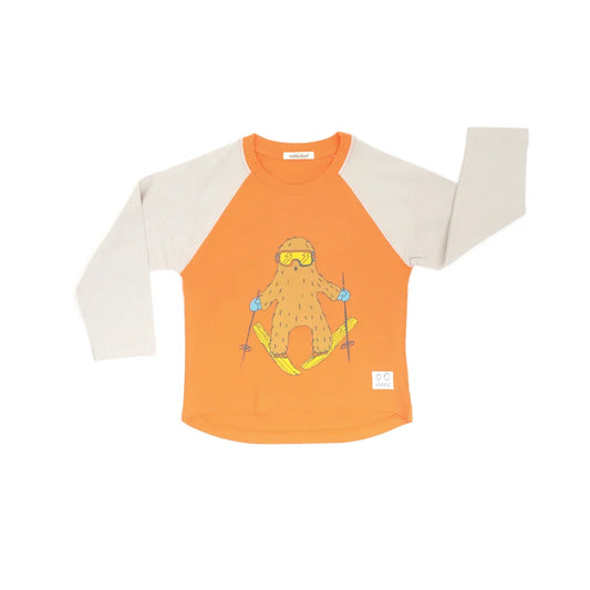 yeti ski print raglan top