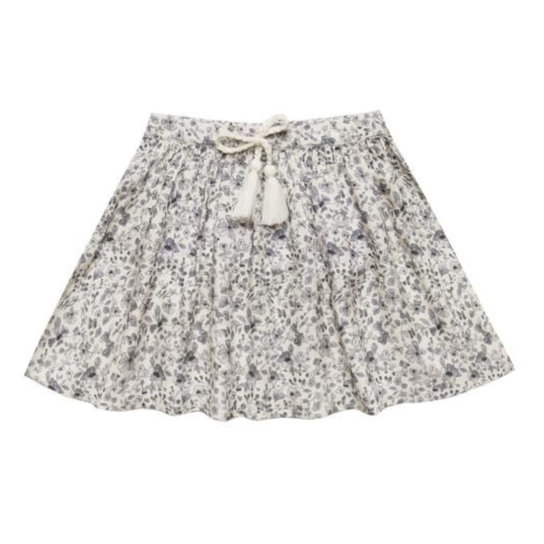 BLUE FLORAL MINI SKIRT