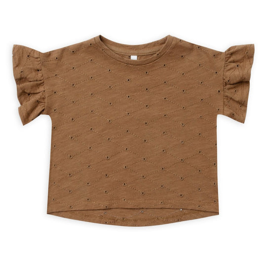 eyelet flutter tee
