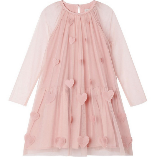 KID GIRL 3D HEARTS TULLE DRESS