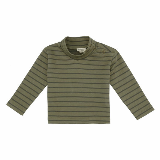 Mock Neck Top - Forest Stripe