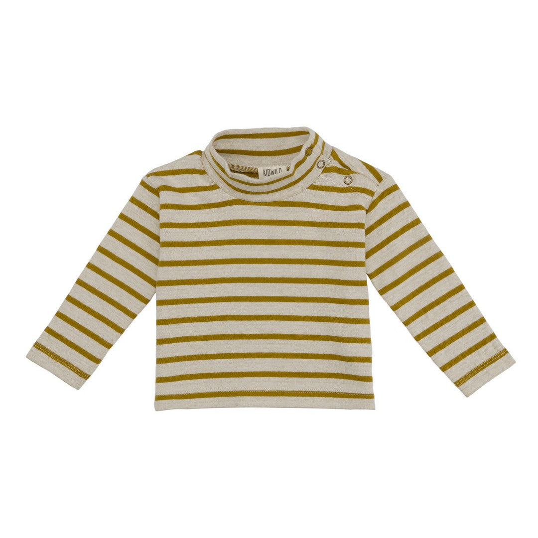 Mock Neck Top - Bronze Stripe
