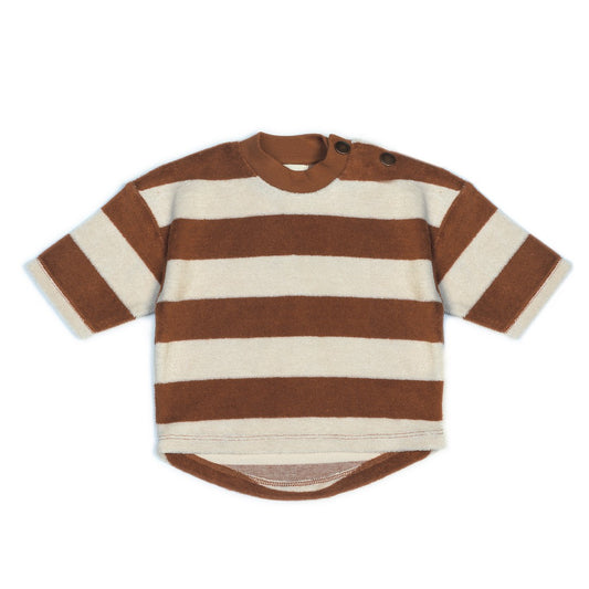 Boxy Sweatshirt - Caramel Stripe