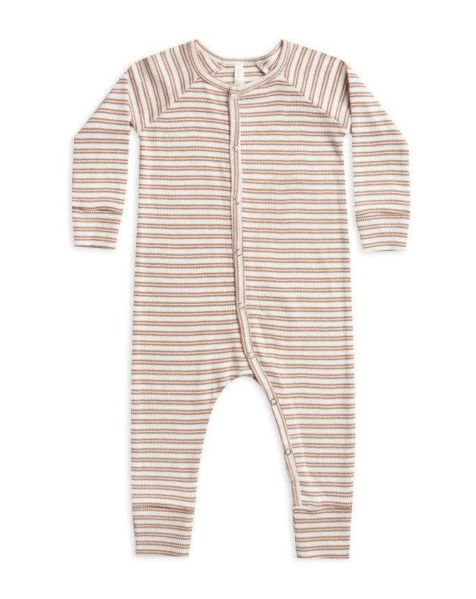 Long John Pajama || Truffle Stripe