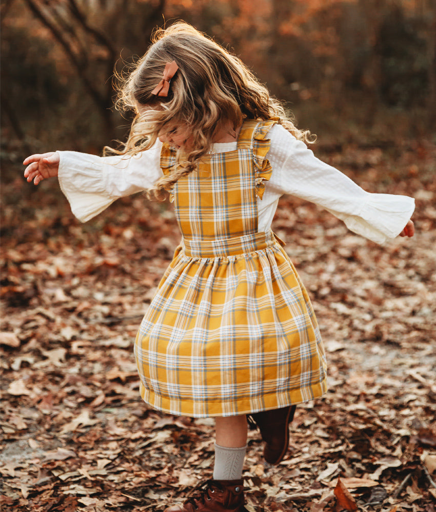 PLAID PINAFORE SKIRT