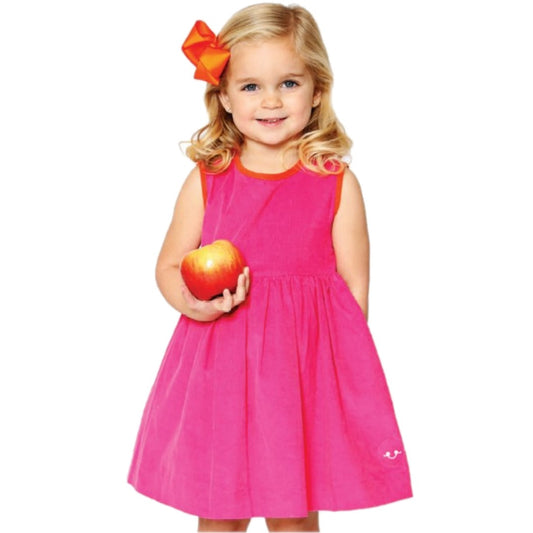 Pink Corduroy Pinny with Orange