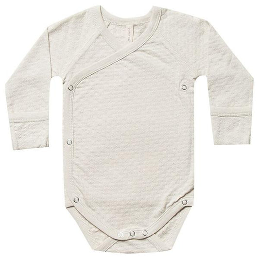 Pointelle Kimono Onesie | Pebble - 18-24m