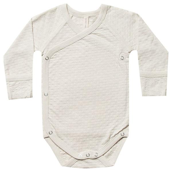Pointelle Kimono Onesie | Pebble - 6-12m