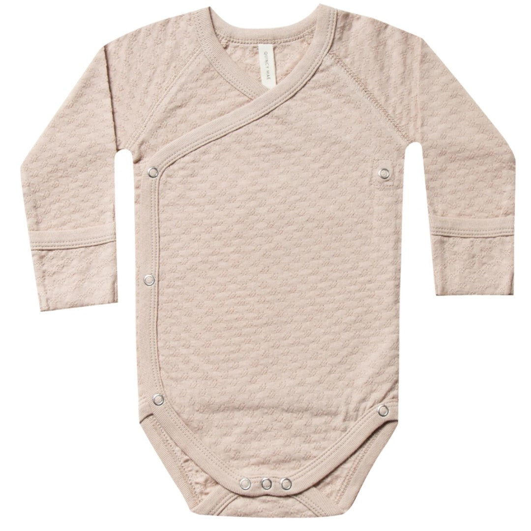 Pointelle Kimono Onesie | Rose - 6-12m