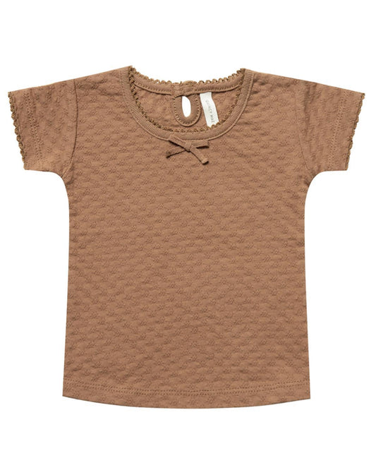 Pointelle Baby Tee | Copper - 6-12m