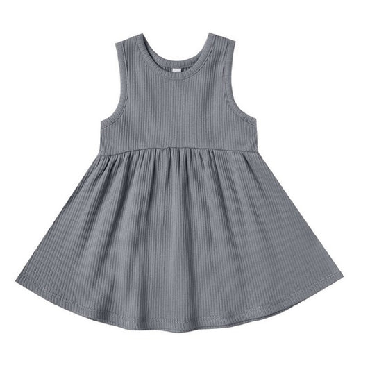 RIBBED TANK DRESS | ASH STRIPE