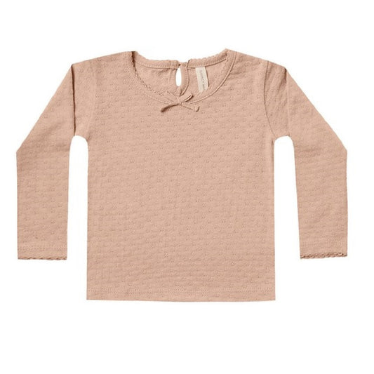 pointelle long sleeve tee | blush