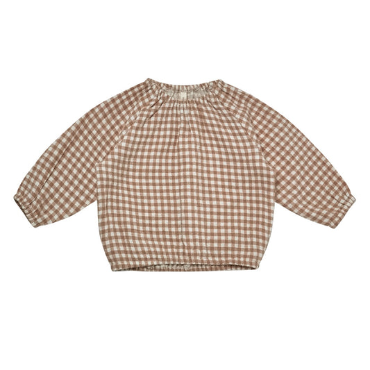 cinch long sleeve tee | cocoa gingham