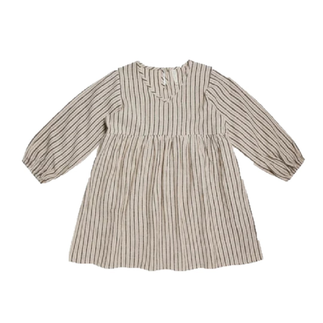 V-NECK BABYDOLL DRESS || MICRO STRIPE