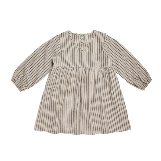 V-NECK BABYDOLL DRESS || MICRO STRIPE
