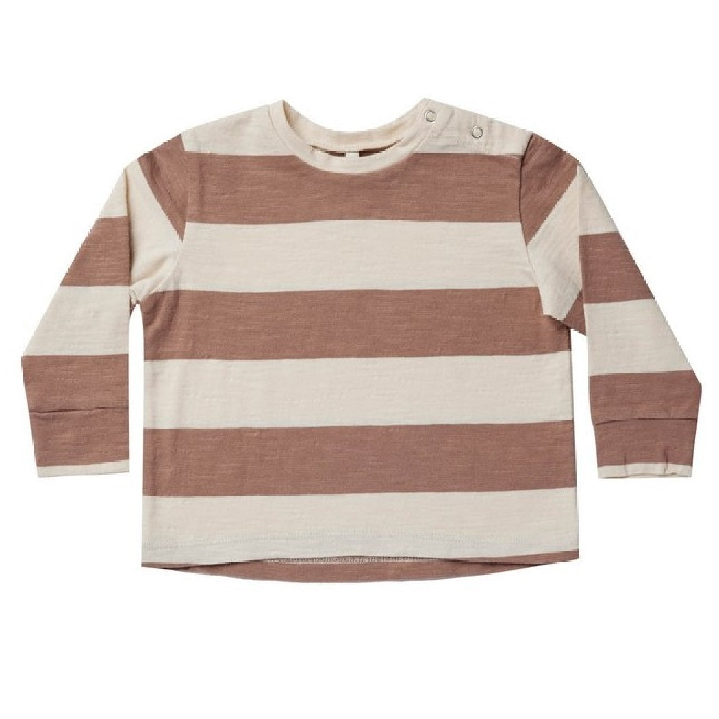 long sleeve skater tee || mocha stripe
