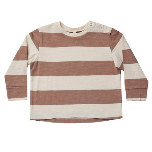 long sleeve skater tee || mocha stripe