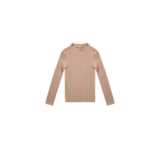 long sleeve ribbed tee || rose