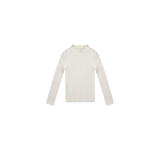 LONG SLEEVE RIBBED TEE || IVORY