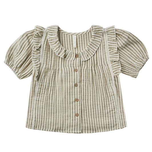 JENNY BLOUSE || OLIVE STRIPE