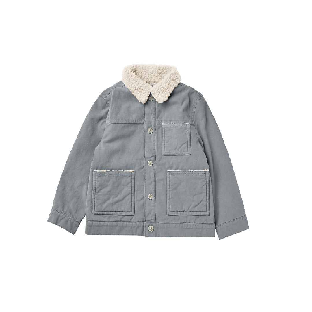 SHEARLING CHORE COAT || DUSTY BLUE