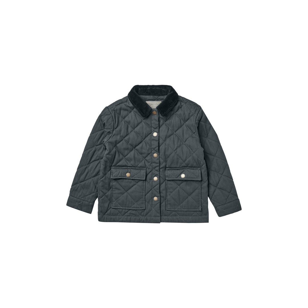 LONG QUILTED COAT || GRAY
