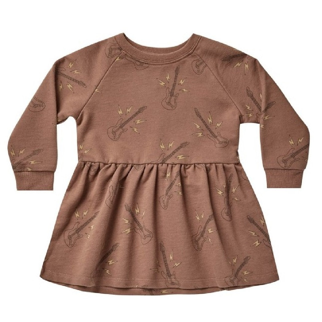 long sleeve raglan dress || guitars