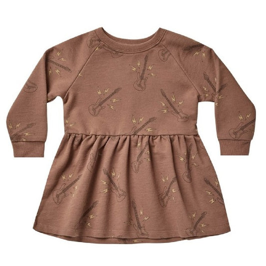 long sleeve raglan dress || guitars