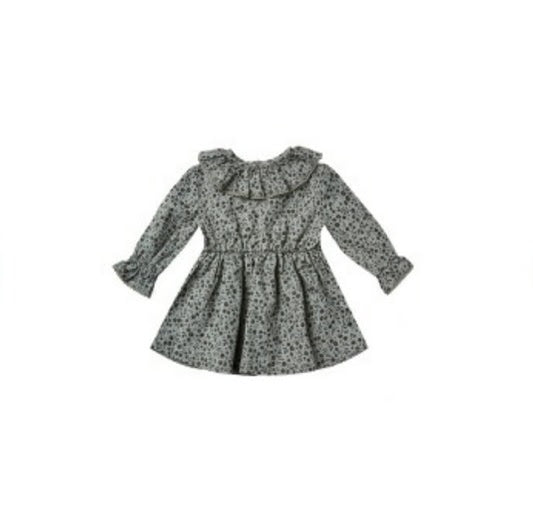 ruffle collar baby dress indigo meadow