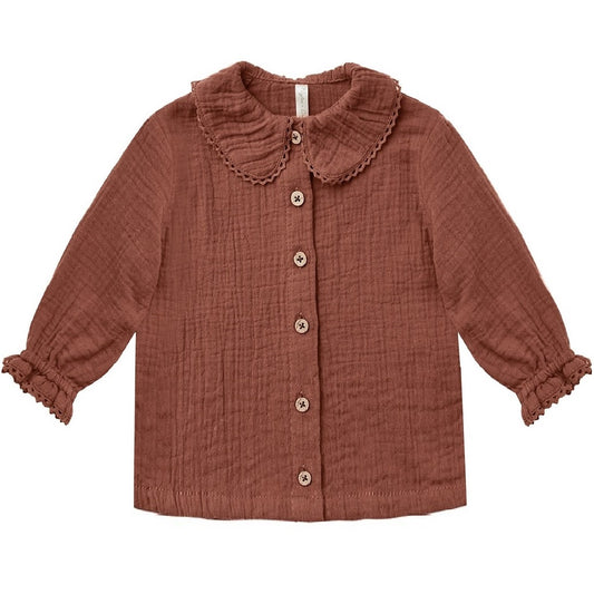 OVERSIZED COLLAR BLOUSE || WINE
