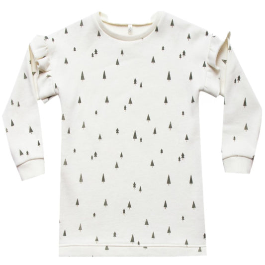 Trees Sweatshirt Dress || Ivory