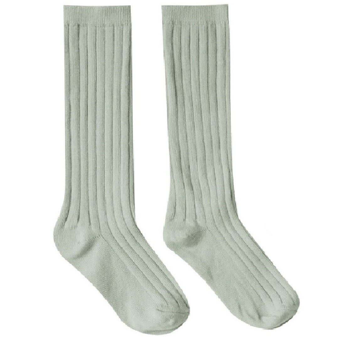 solid ribbed socks