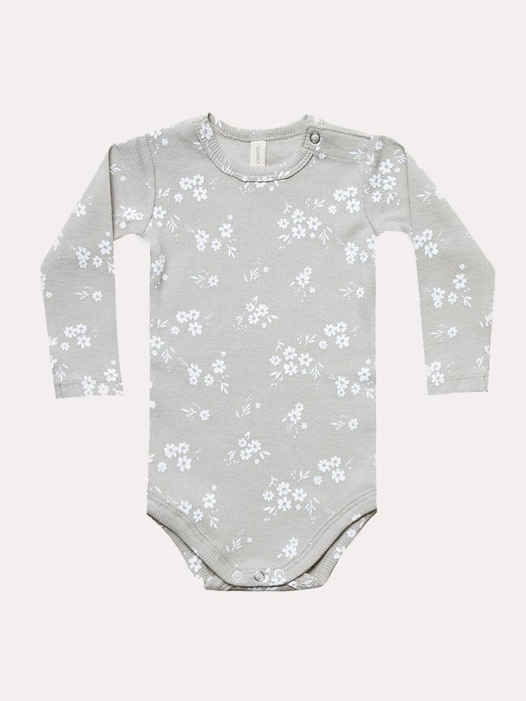 Ribbed Longsleeve Onesie | Ash