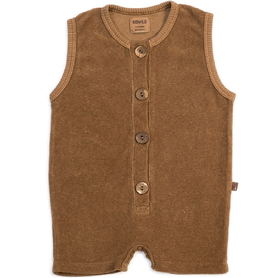 Organic Terry Romper - Brick