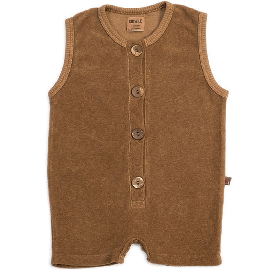 Organic Terry Romper - Brick