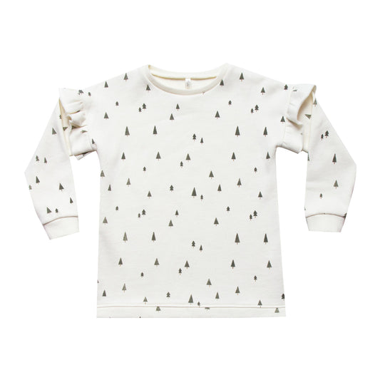 Trees Sweatshirt Dress || Ivory