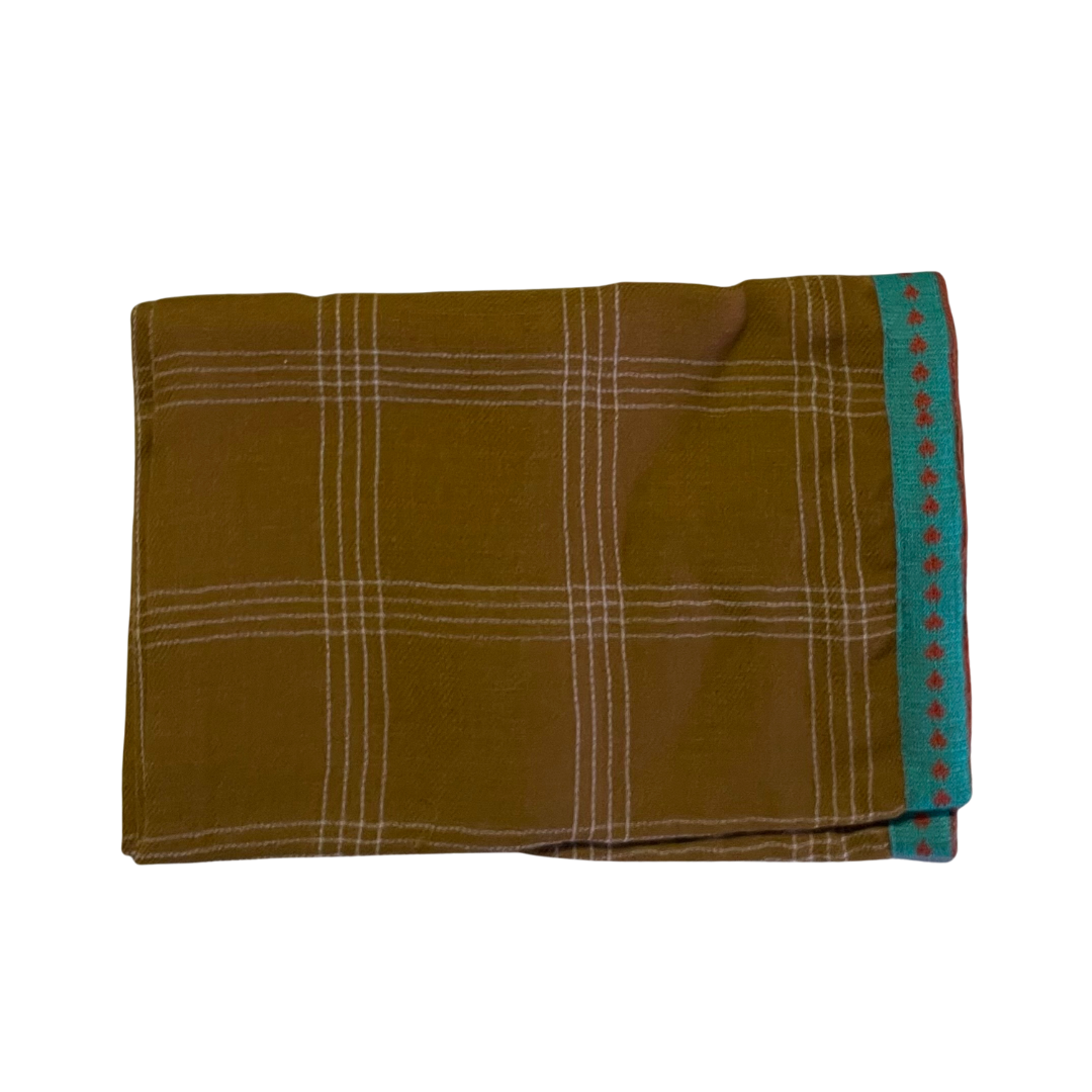 CHECKS SCARF BROWN - GREEN