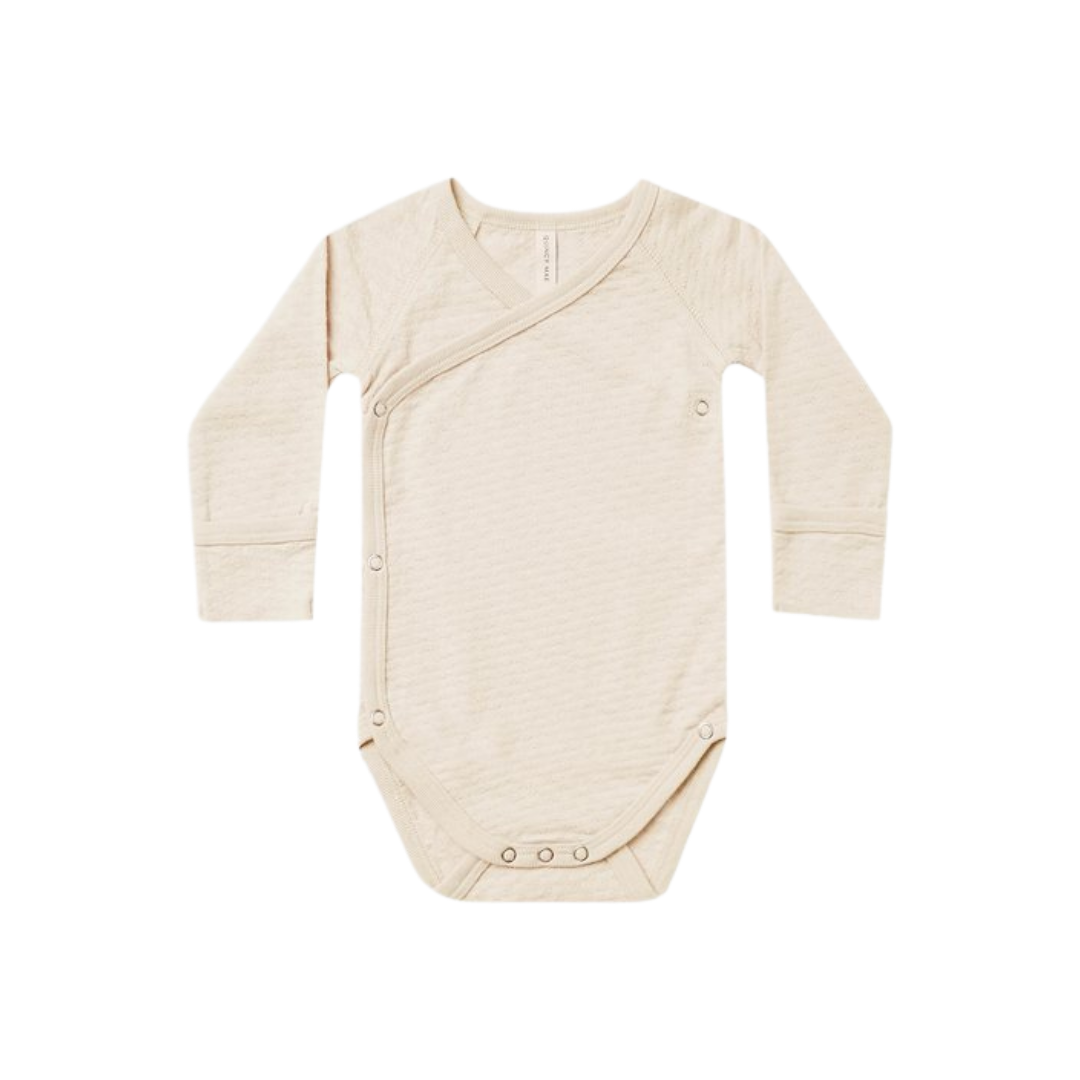 Pointelle Kimono Onesie natural