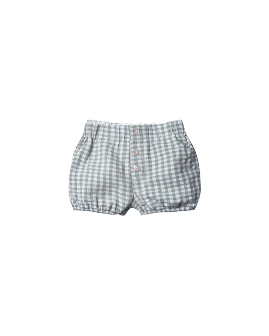 gingham button shorts